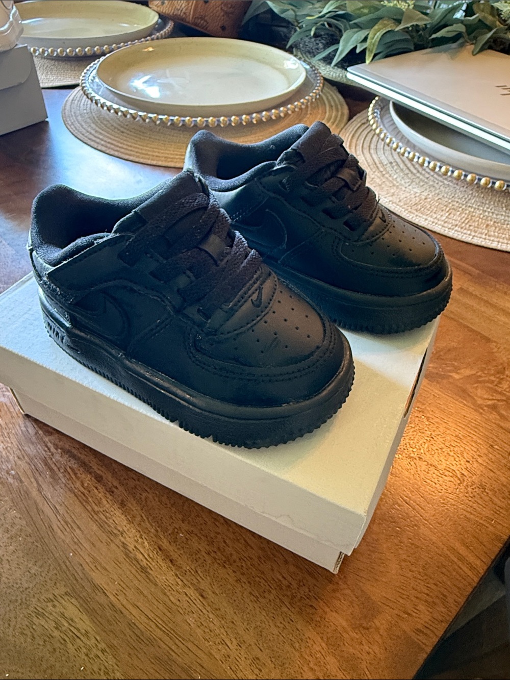 5C Air Force Ones   All-Black Low-Top Sneakers Box not included